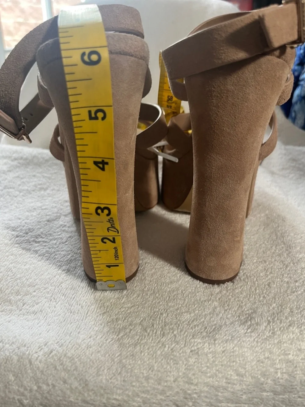 Gianni Bini Beige Suede Strappy Platform Sandal